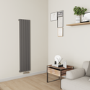 Eco Eleganza Anthracite Vertical Flat Aluminium Middle Connection Radiator 1600x375mm Single Panel 2546 BTU