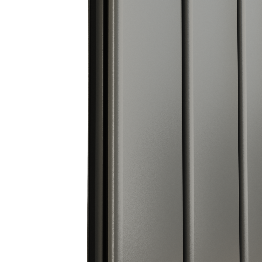 Eco Eleganza Anthracite Vertical Flat Aluminium Middle Connection Radiator 1600x375mm Single Panel 2546 BTU