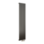 Eco Eleganza Midnight Black Vertical Flat Aluminium Middle Connection Radiator 1800x375mm Single Panel 2823 BTU