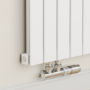 Eco Eleganza White Vertical Flat Aluminium Middle Connection Radiator 1800x375mm Single Panel 2823 BTU
