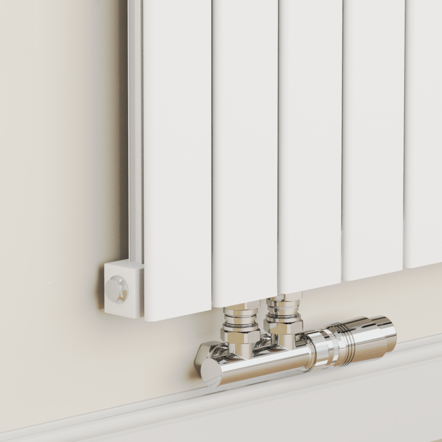 Eco Eleganza White Vertical Flat Aluminium Middle Connection Radiator 1800x375mm Single Panel 2823 BTU