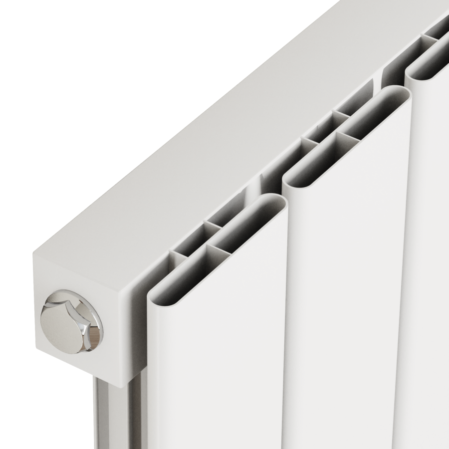 Eco Eleganza White Vertical Flat Aluminium Middle Connection Radiator 1800x375mm Single Panel 2823 BTU