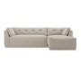 Beige Fabric 4 Seater Right-Hand Chaise L-Shape Corner Sofa - Arden