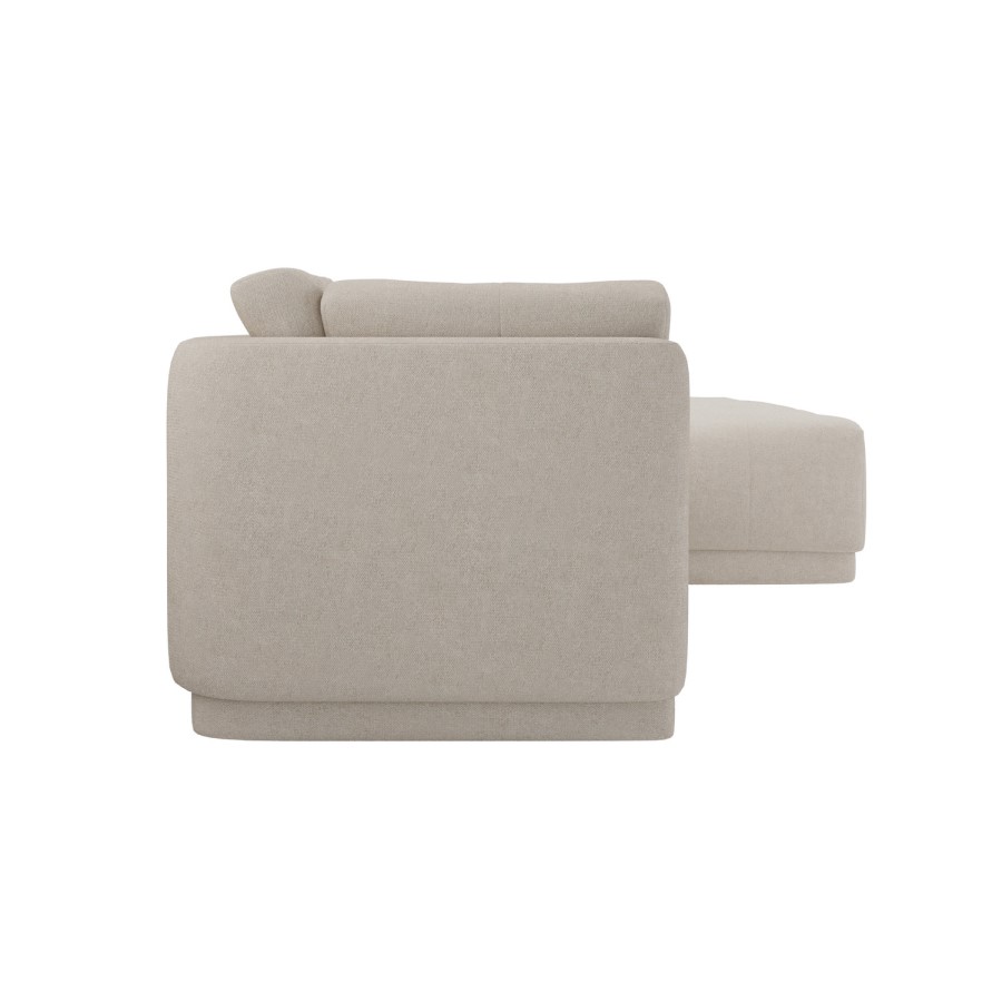 Beige Fabric 4 Seater Right-Hand Chaise L-Shape Corner Sofa - Arden