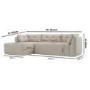 Beige Fabric 4 Seater Left-Hand Chaise L-Shape Corner Sofa - Arden