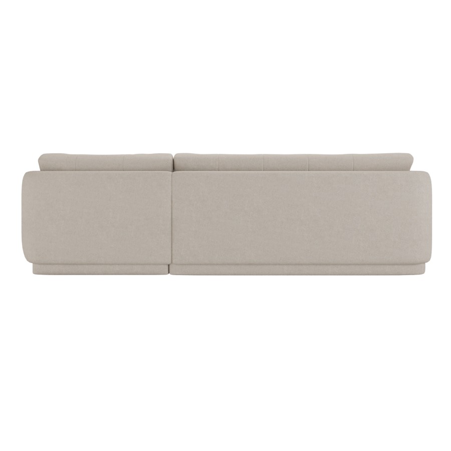 Beige Fabric 4 Seater Left-Hand Chaise L-Shape Corner Sofa - Arden