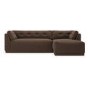 Brown Fabric 4 Seater Right Hand Chaise L-Shape Corner Sofa - Arden