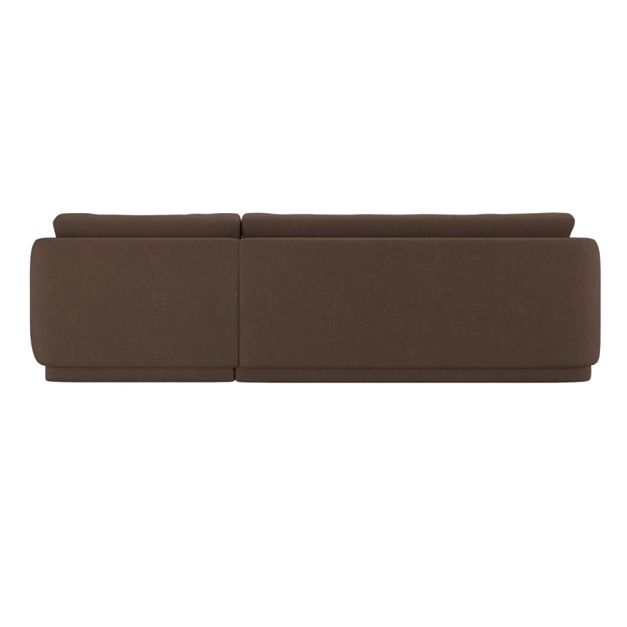 Brown Fabric 4 Seater Right Hand Chaise L-Shape Corner Sofa - Arden