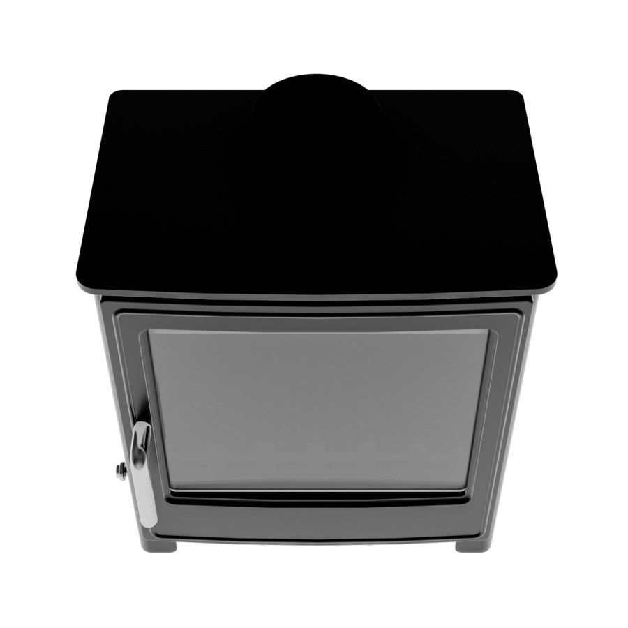 Cast Iron 8kW Log Burning Multi-Fuel Stove in Black - AmberGlo