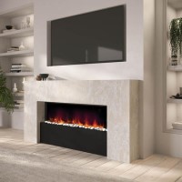 ALMOST PERFECT - Stone Effect Freestanding Electric Fireplace with Pebbles 62 inch - Amberglo