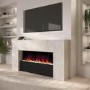ALMOST PERFECT - Stone Effect Freestanding Electric Fireplace with Pebbles 62 inch - Amberglo