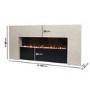 Stone Effect Wall-Mounted Electric Smart Fire Place with Surround - 62 Inch - AmberGlo