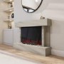 Stone Effect Freestanding 44 Inch Electric Fire with Logs and Pebbles - AmberGlo