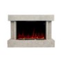 Stone Effect Freestanding 44 Inch Electric Fire with Logs and Pebbles - AmberGlo