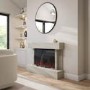 Stone Effect Freestanding 44 Inch Electric Fire with Logs and Pebbles - AmberGlo