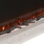 Stone Effect Freestanding 62 Inch Electric Fireplace with Pebbles - AmberGlo