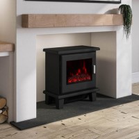 ONLY OPENED - Black Electric Stove with Chrome Handle - Amberglo
