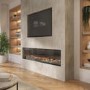 Black 3-Sided Inset Electric Media Wall Smart Fire Place - 60 Inch - AmberGlo