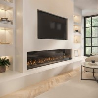 ALMOST PERFECT - Black 70inch WiFi Enabled Inset Electric Media Wall Fireplace - AmberGlo