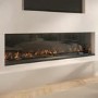 ALMOST PERFECT - Black 70inch WiFi Enabled Inset Electric Media Wall Fireplace - AmberGlo