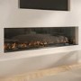 Black 3-Sided Inset Electric Media Wall Smart Fire Place - 70 Inch - AmberGlo