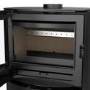 Round Cast Iron Log Burning Multi-Fuel Stove in Black - 6.9kW - AmberGlo