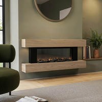 Oak Wall-Mounted Electric Smart Fire Place with Surround - 52 Inch - AmberGlo