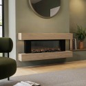 AGL072 Oak Wall-Mounted Electric Smart Fire Place with Surround - 52 Inch - AmberGlo