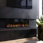 GRADE A3 - Black 3-Sided Inset Electric Media Wall Smart Fire Place - 40 Inch - AmberGlo