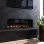 GRADE A3 - Black 3-Sided Inset Electric Media Wall Smart Fire Place - 40 Inch - AmberGlo