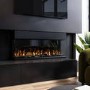 GRADE A3 - Black 3-Sided Inset Electric Media Wall Smart Fire Place - 40 Inch - AmberGlo