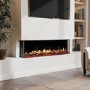 ONLY OPENED - Black 60inch Inset Electric LCD Display Media Wall Fireplace - AmberGlo