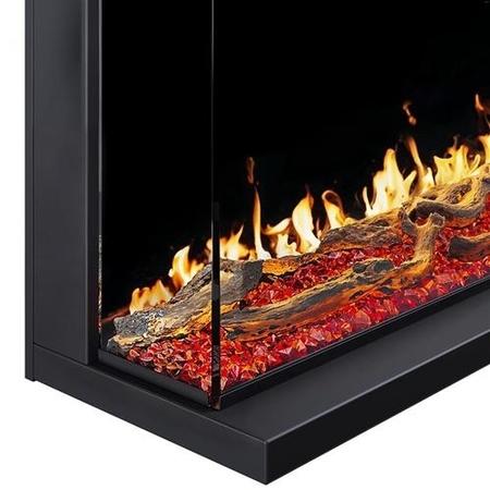 ONLY OPENED - Black 60inch Inset Electric LCD Display Media Wall Fireplace - AmberGlo