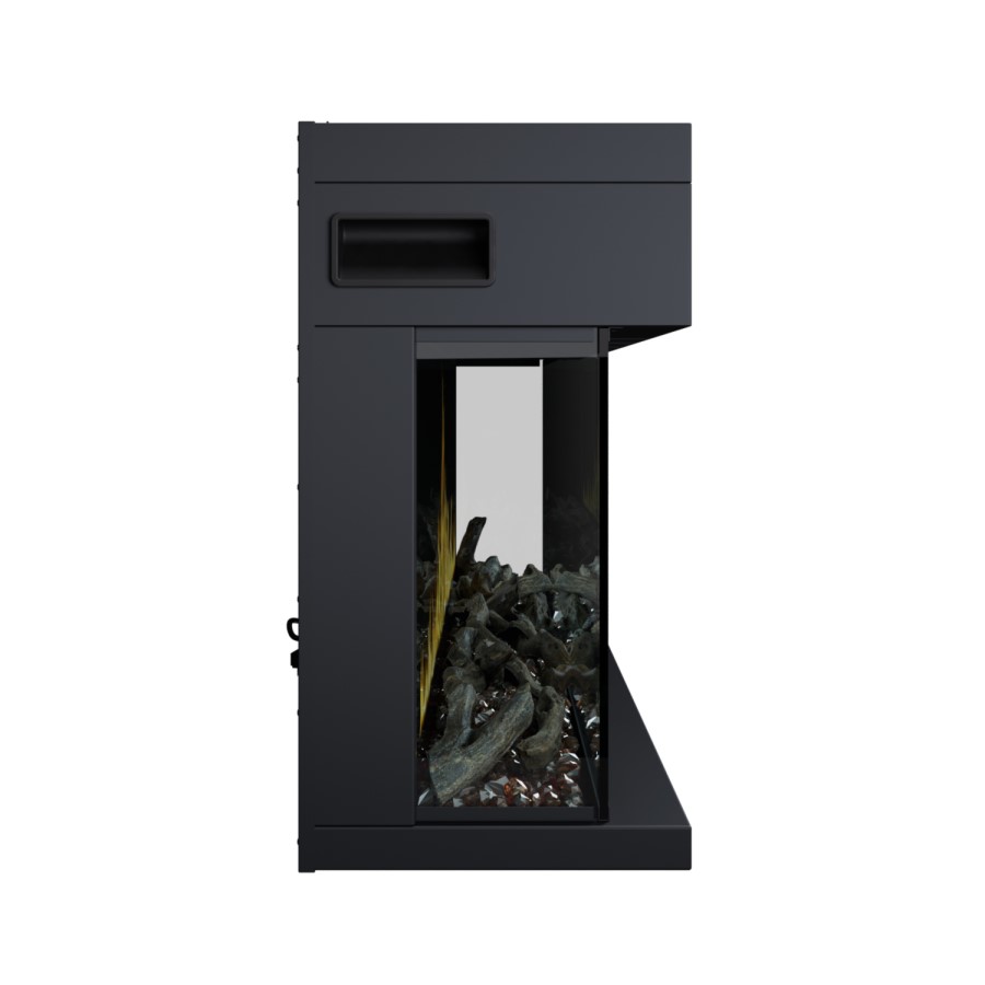 ONLY OPENED - Black 60inch Inset Electric LCD Display Media Wall Fireplace - AmberGlo