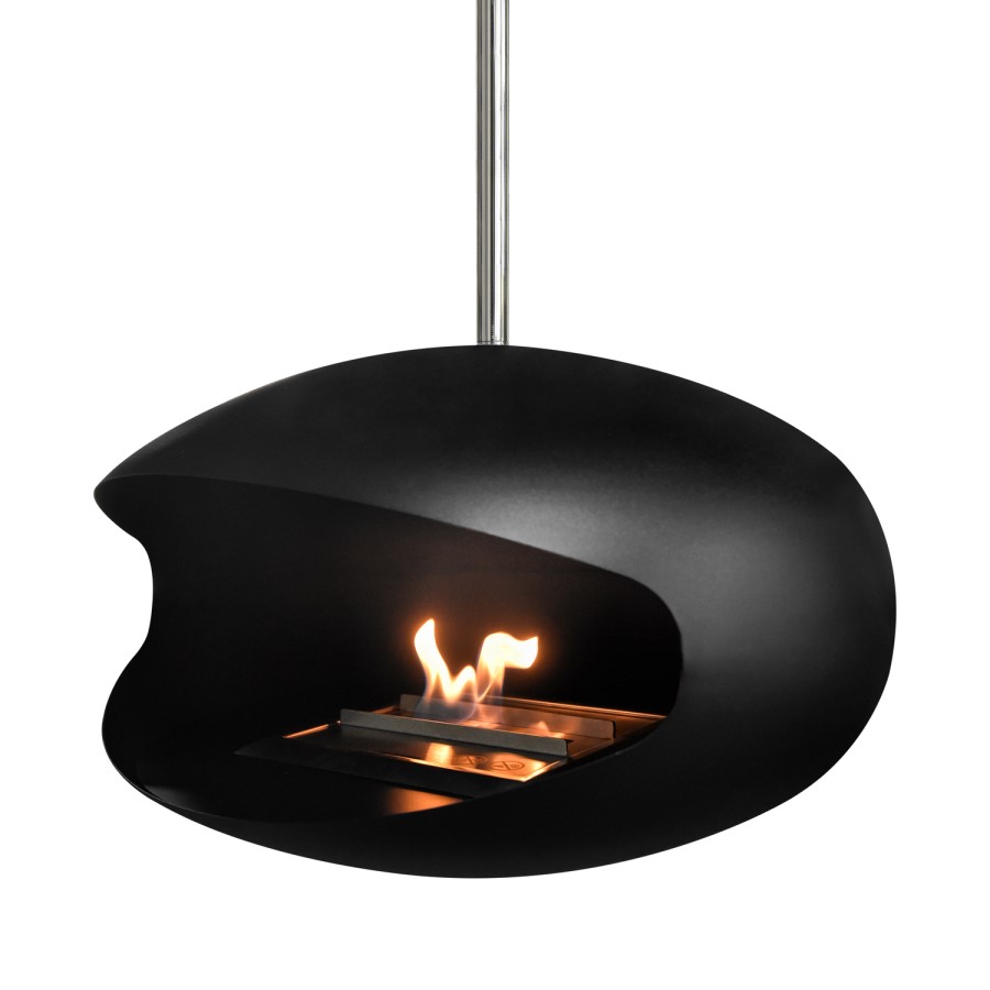Modern Black Bioethanol Hanging Fire - AmberGlo