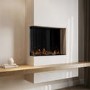 Black 3-Sided Inset Electric Media Wall Smart Fire Place - 30 Inch - AmberGlo