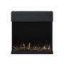 Black 3-Sided Inset Electric Media Wall Smart Fire Place - 30 Inch - AmberGlo