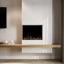 Black 3-Sided Inset Electric Media Wall Smart Fire Place - 30 Inch - AmberGlo