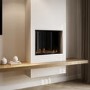 Black 3-Sided Inset Electric Media Wall Smart Fire Place - 30 Inch - AmberGlo