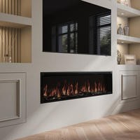 Black Slimline Inset Electric Media Wall Smart Fire Place - 60 Inch - AmberGlo