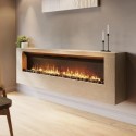 AGL083 Wall-Mounted Electric Fire with Oak Surround - 70 Inch - AmberGlo