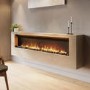 Wall-Mounted Electric Fire with Oak Surround - 70 Inch - AmberGlo