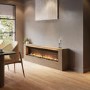 Wall-Mounted Electric Fire with Oak Surround - 70 Inch - AmberGlo