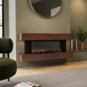 AGL092 Walnut 52inch WiFi Enabled Wall Mounted Electric Fireplace - AmberGlo