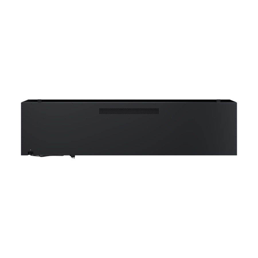 Black 3-Sided Inset Electric Media Wall Smart Fire Place - 80 Inch - AmberGlo