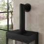 Small Electric Log Burner-Style Stove with Decorative Flue in Black - AmberGlo