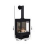 Small Electric Log Burner-Style Stove with Decorative Flue in Black - AmberGlo
