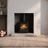 Freestanding 5kW Log Burner Stove in Black - AmberGlo