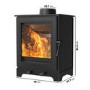 Freestanding 5kW Log Burner Stove in Black - AmberGlo