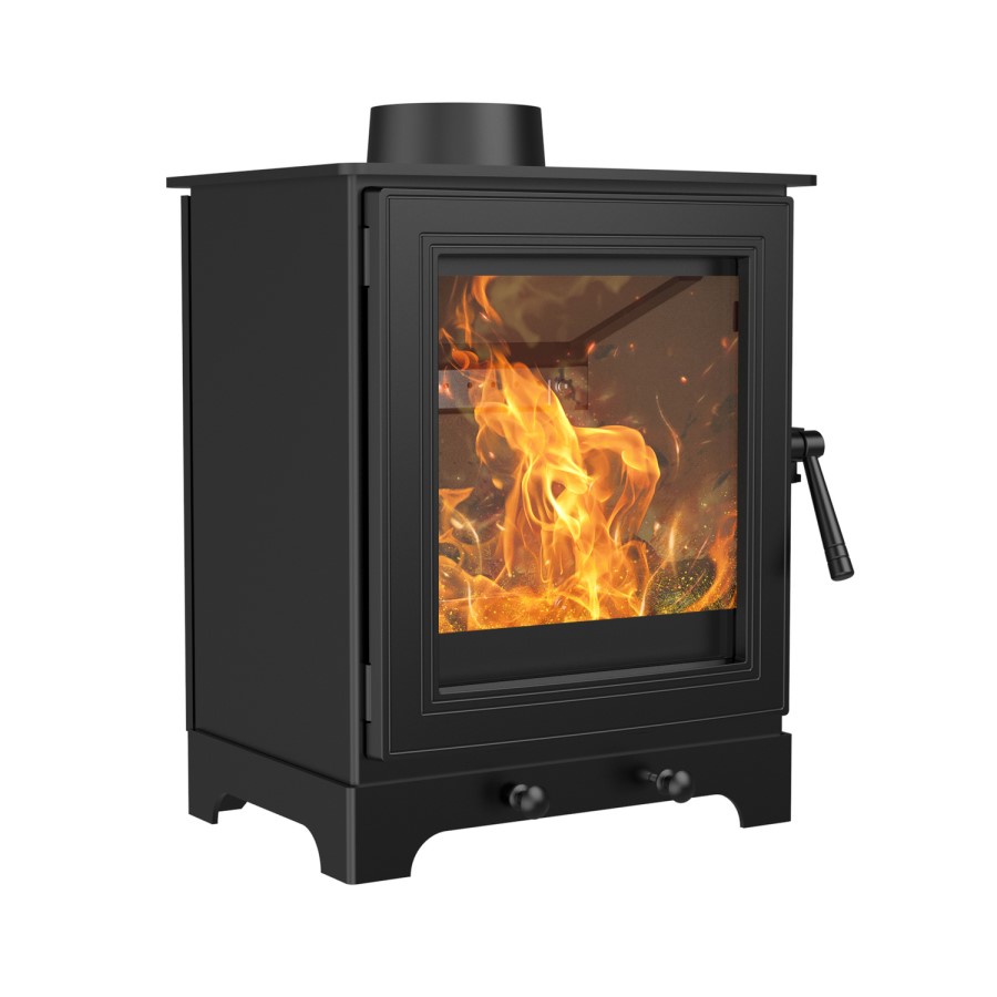 Freestanding 5kW Log Burner Stove in Black - AmberGlo